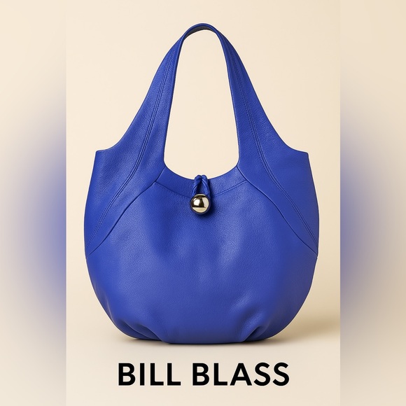 bill blass Handbags - Bill Blass Blue Leather Hobo Bag 
***pristine-condition***